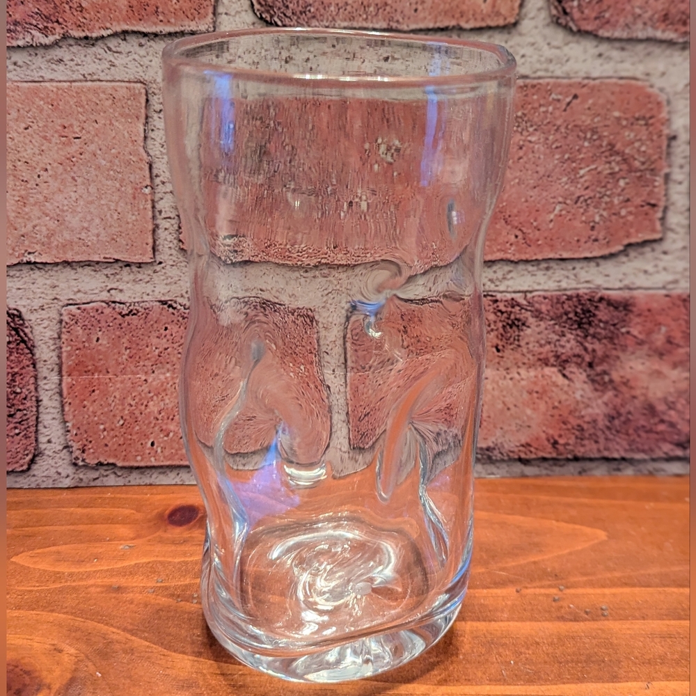 BLENKO 2002 Blown Clear Dimpled Tumbler